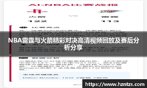 NBA雷霆与火箭精彩对决高清视频回放及赛后分析分享